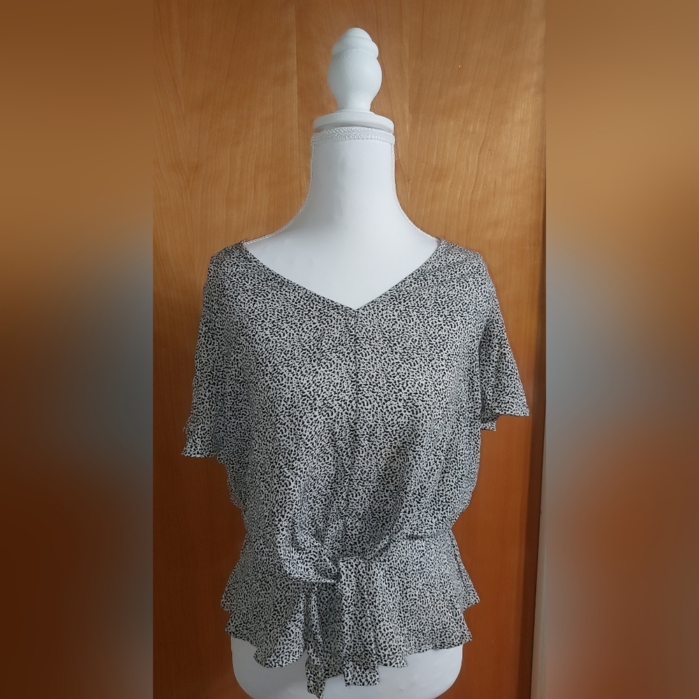 Sienna Sky Black and White Dotted Blouse